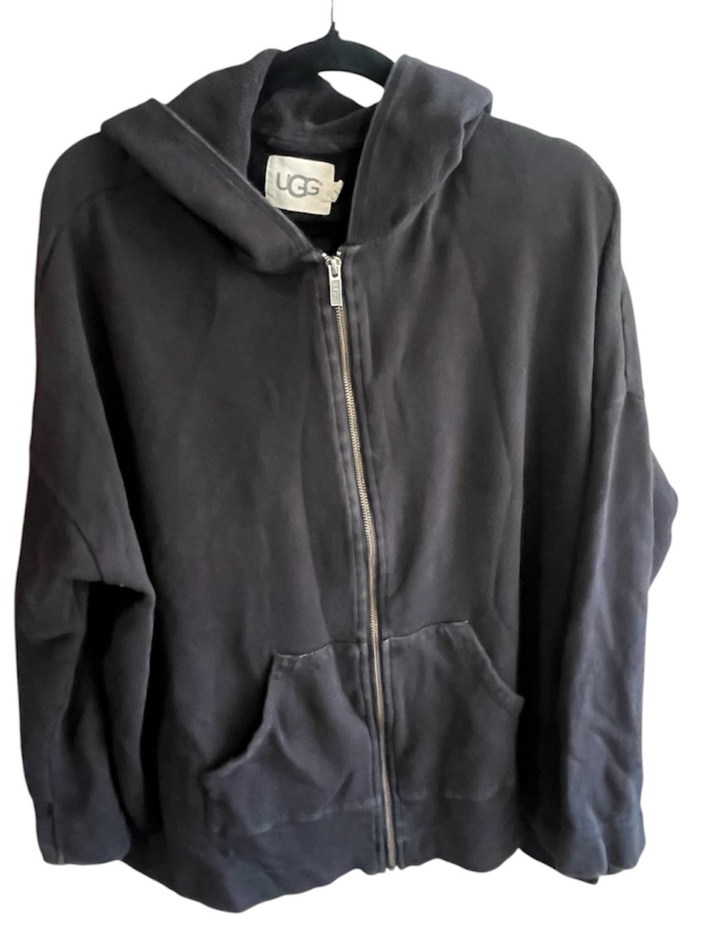 UGG Full-Zip Hoodie Black Slouchy oversized Size Large